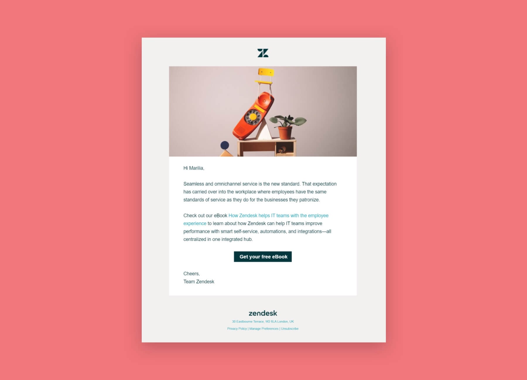 Beispiel Zendesk - E-Mail Marketing