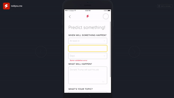 UX-Animation/Prototyp toldyou.me